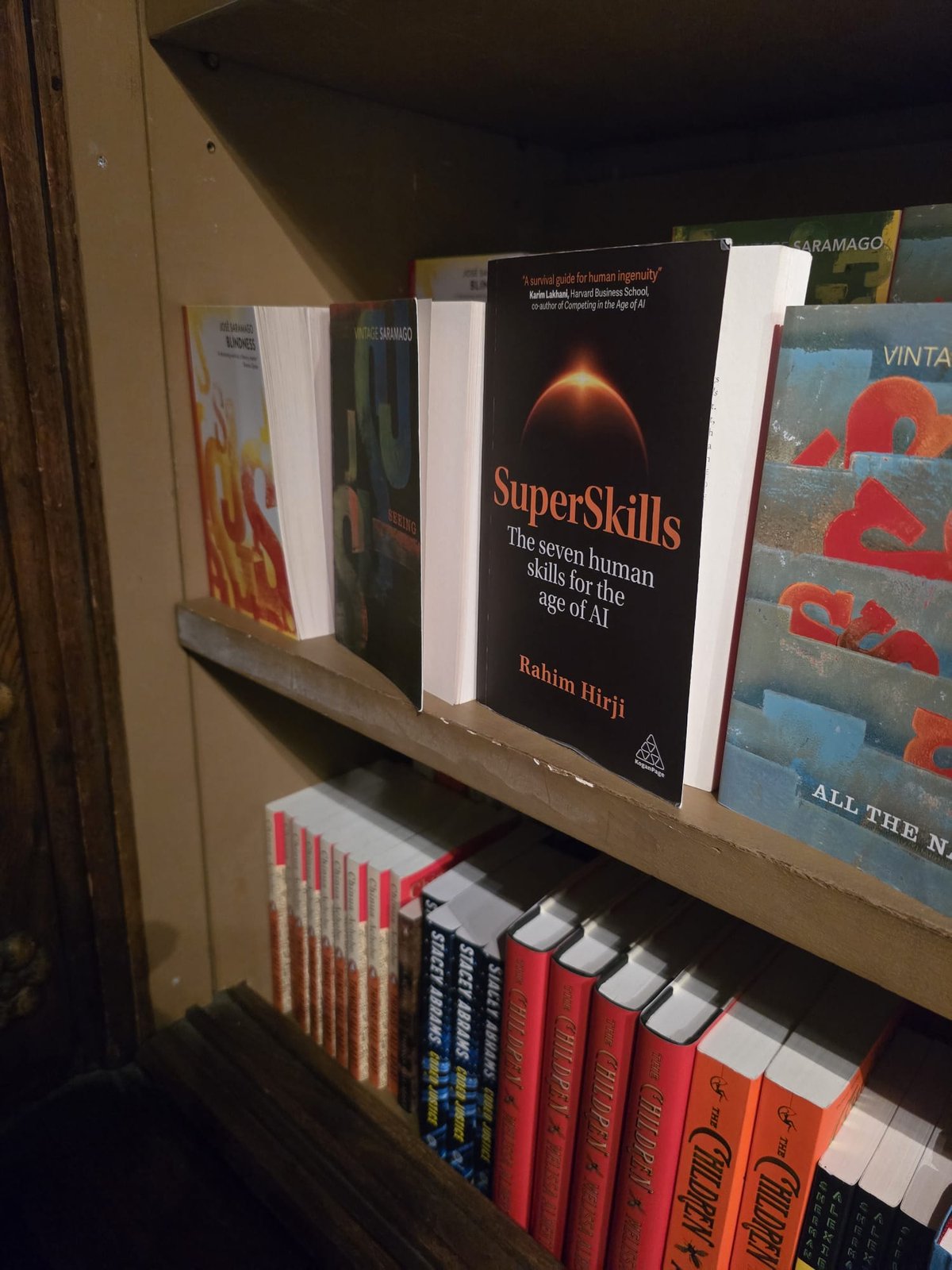 SuperSkills shelved between José Saramago titles in a bookshop